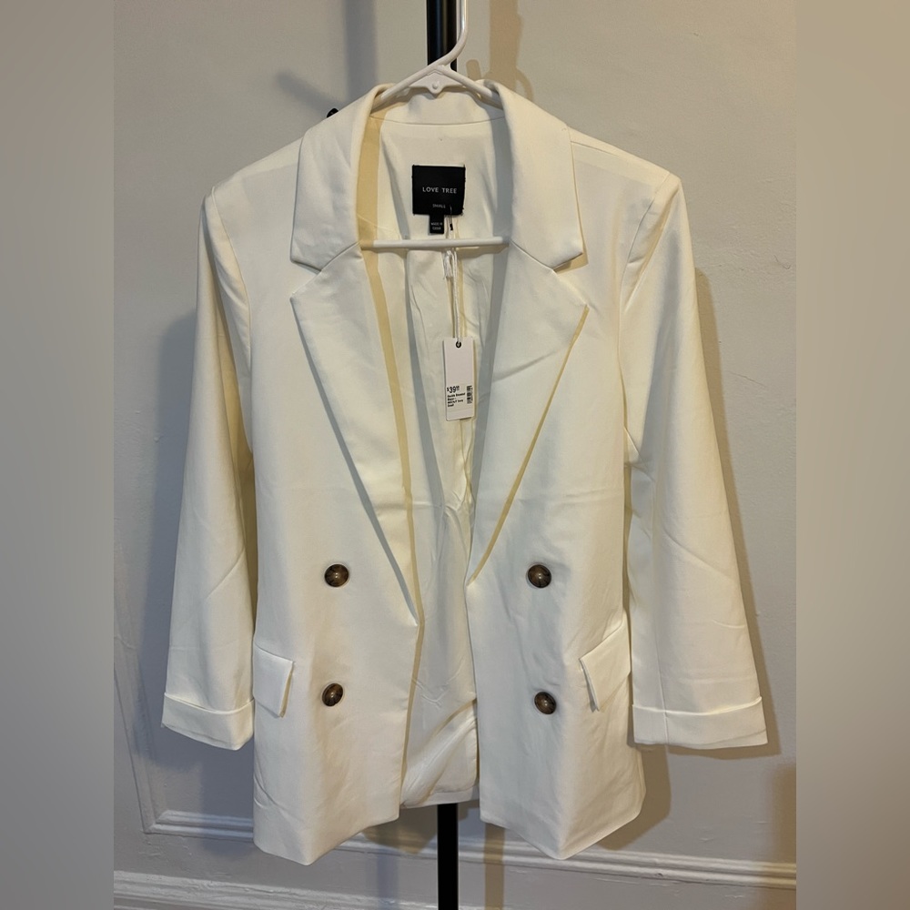 NWT Love Tree white blazer sz Small